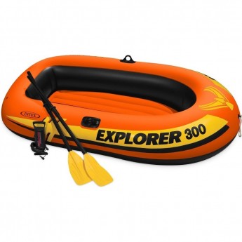 Лодка INTEX EXPLORER 300 58332, 211 х 117 х 41 см, 3 местная, вёсла+насос, до 186 кг