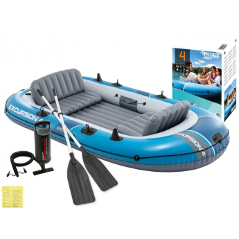 Надувная лодка INTEX 66324 "EXCURSION 4" 315х165х43см, алюм.вёсла 137см, насос 68614, до 500кг
